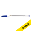 Ballpoint pen | with cap | bright blue | 123ink | 5-pack