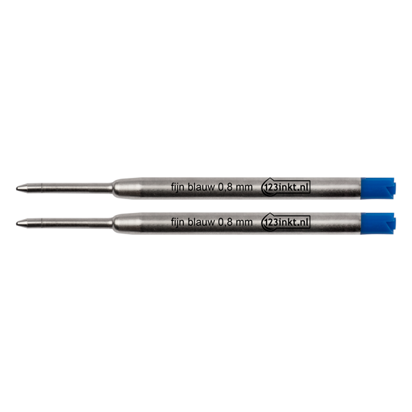 Ballpoint pen refill | fine blue | 123ink | 2-pack 300854 - 1