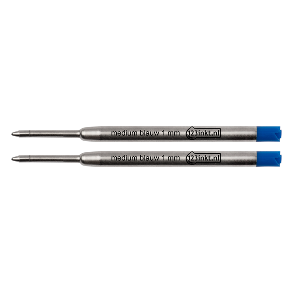 Ballpoint pen refill | medium blue | 123ink | 2-pack 300852 - 1