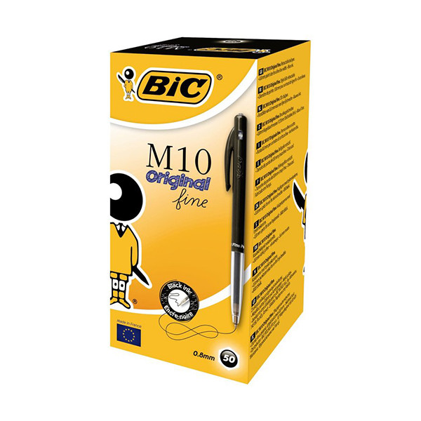 Bic M10 Clic black fine ballpoint pen (50-pack) 1199190129 224664 - 1
