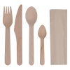 Biodore wooden cutlery set with napkin (100-pack) 521154 402767 - 1