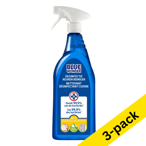 Blue Wonder kitchen cleaner disinfectant spray, 750ml (3-pack) SBL00079 - 1