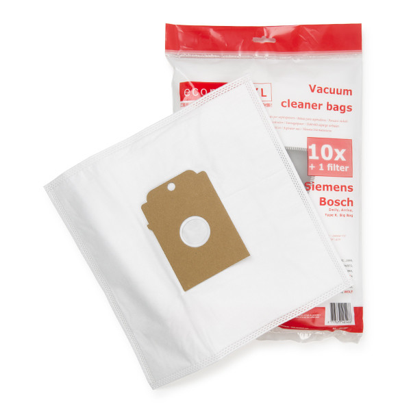 Bosch/Siemens type K microfibre vacuum cleaner bags | 10 bags + 1 filter (123ink version)  SBO00012 - 1