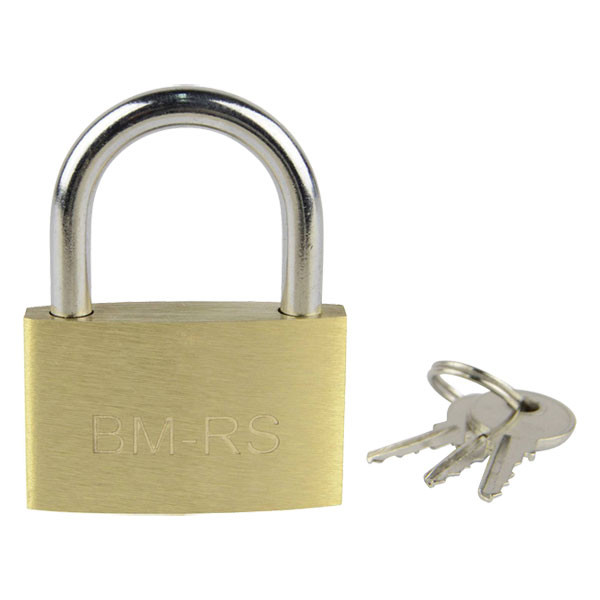 Brüder Mannesmann brass padlock with key 11600394 400680 - 1