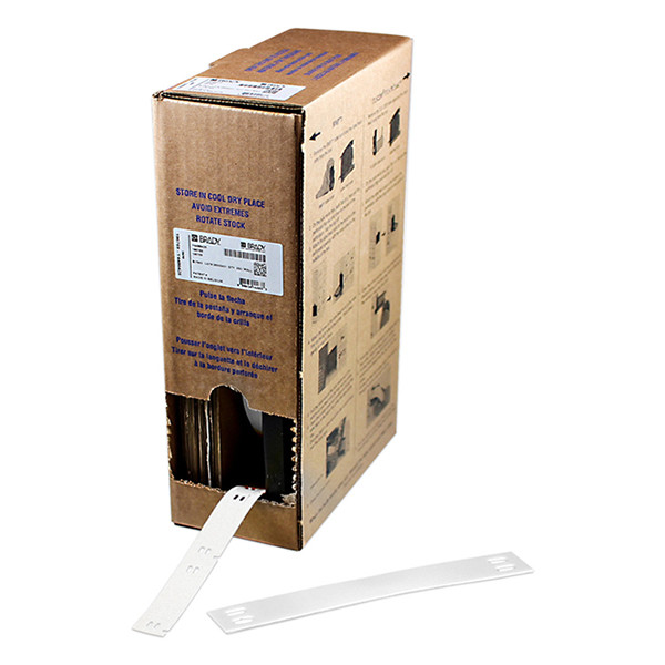 Brady BM-10X75-7598-WT white polyester tags, 10mm x 75mm (original Brady) BM-10X75-7598-WT 148017 - 1