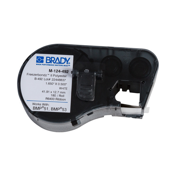 Brady M-124-492 Freezerbondz polyester labels, 41.91mm x 12.7mm (original Brady) M-124-492 146232 - 1