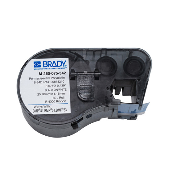 Brady M-250-075-342 heat shrink tubing tape black on white 19.05mm x 11.15mm (original Brady) M-250-075-342 147000 - 1
