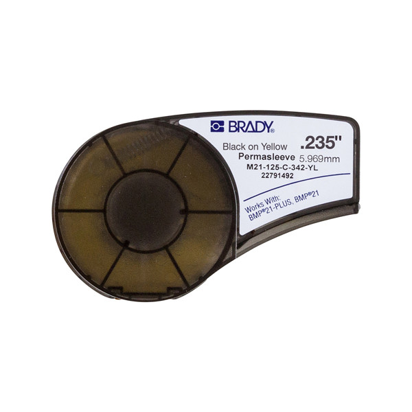 Brady M21-125-C-342-YL black on yellow heat shrink tubing tape, 6mm x 2.10m (original Brady) M21-125-C-342-YL 147146 - 1