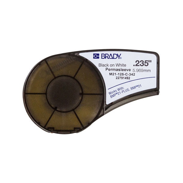 Brady M21-125-C-342 black on white heat shrink tubing tape, 6mm x 2.10m (original Brady) M21-125-C-342 147144 - 1