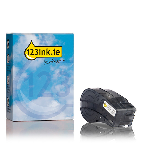 Brady M21-250-423 black on white polyester tape, 6.35mm x 6.40m (123ink version)  147155 - 1