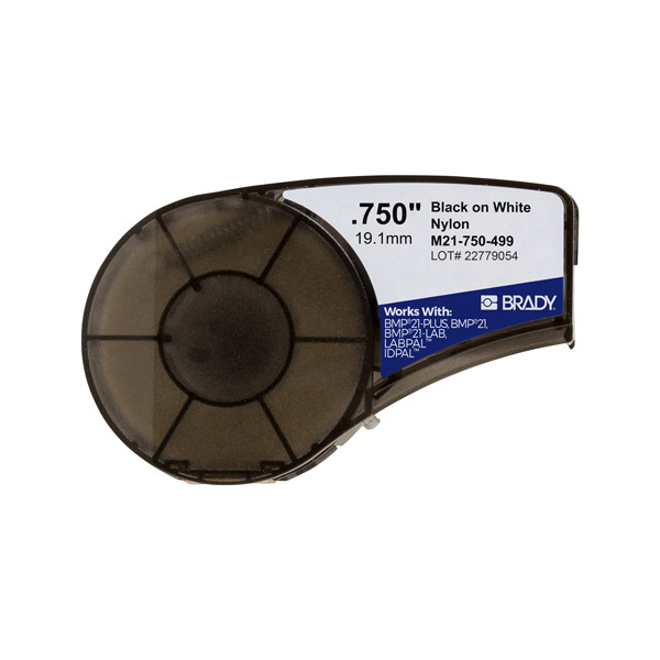 Brady M21-750-499 black on white nylon tape, 19.1mm x 4.88m (original Brady) M21-750-499 147258 - 1