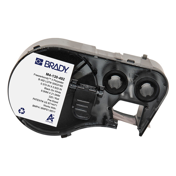 Brady M4-130-492 FreezerBondz black on white polyester labels, 20.99mm x 9.53mm (original Brady) M4-130-492 148290 - 1