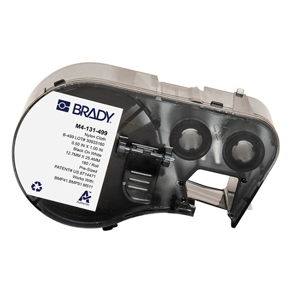 Brady M4-131-499 black on white nylon fabric labels, 25.4mm x 12.7mm (original Brady) M4-131-499 148286 - 1