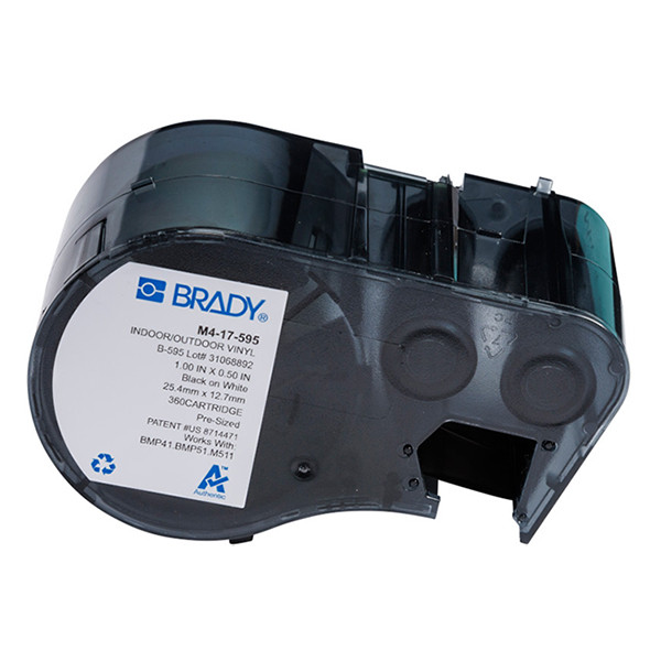 Brady M4-17-595 black on white vinyl labels, 25.40mm x 12.70mm (original Brady) M4-17-595 147957 - 1