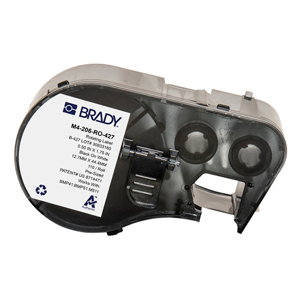 Brady M4-206-RO-427 black on white laminated vinyl labels, 12.70mm x 44.45mm (original Brady) M4-206-RO-427 147950 - 1