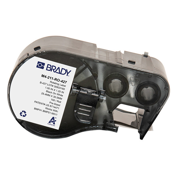 Brady M4-211-RO-427 black on white laminated vinyl labels, 25.40mm x 30.48mm (original Brady) M4-211-RO-427 147955 - 1