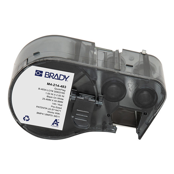 Brady M4-214-483 black on white polyester labels, 50.80mm x 25.40mm (original Brady) M4-214-483 147972 - 1