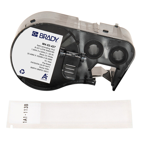 Brady M4-53-427 laminated vinyl labels, 25.4mm x 102mm x 25.4mm (original Brady) M4-53-427 146296 - 1