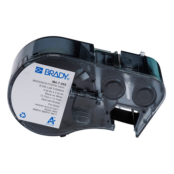 Brady M4-7-595 black on white vinyl labels, 12.70mm x 12.70mm (original Brady) M4-7-595 147947 - 1