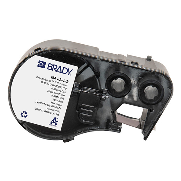 Brady M4-82-492 FreezerBondz black on white polyester labels, Ø 9.53mm (original Brady) M4-82-492 148252 - 1