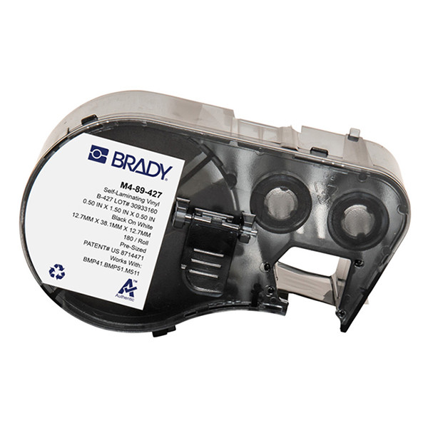 Brady M4-89-427 black on white/transparent laminated vinyl labels, 38.1mm x 12.7mm x 12.7mm (original Brady) M4-89-427 148128 - 1
