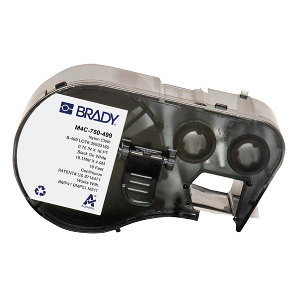 Brady M4C-750-499 black on white nylon labels, 19.05mm x 4.88m (original Brady) M4C-750-499 148188 - 1