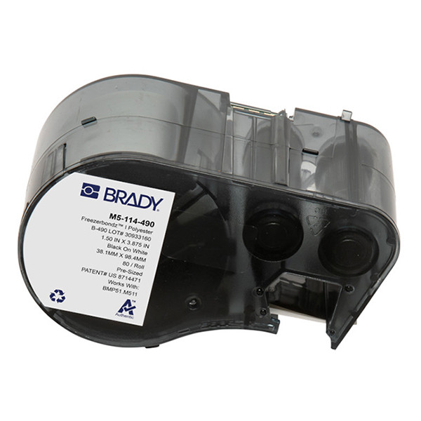 Brady M5-114-490 Freezerbondz black on white polyester labels, 38.1mm x 95.25mm (original Brady) M5-114-490 148314 - 1