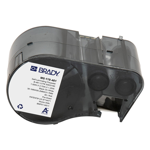 Brady M5-119-461 black on white/transparent laminated polyester labels, 38.1mm x 95.25mm x 31.75mm (original Brady) M5-119-461 148144 - 1