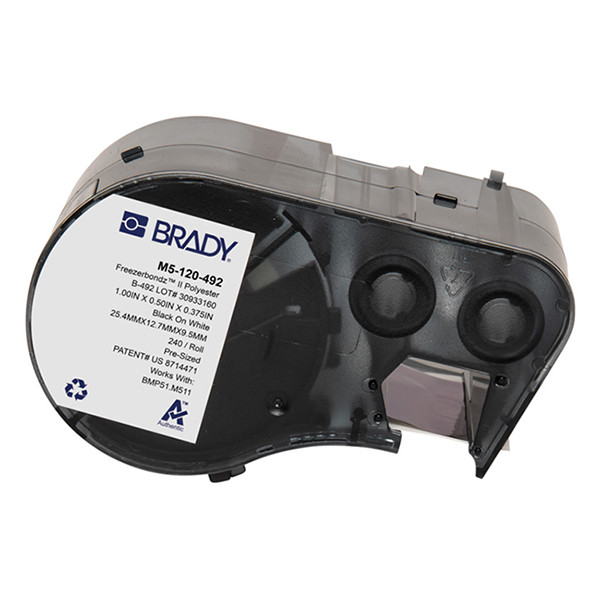 Brady M5-120-492 FreezerBondz black on white polyester labels, 25.4mm x 12.7mm (original Brady) M5-120-492 148300 - 1
