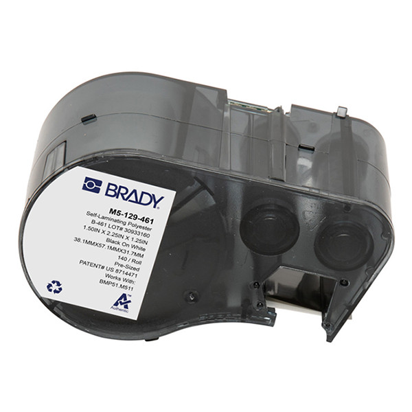 Brady M5-129-461 black on white/transparent laminated polyester labels, 38.1mm x 57.15mm x 31.75mm (original Brady) M5-129-461 148140 - 1