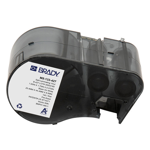 Brady M5-133-427 black on white/transparent laminated vinyl labels, 25.4mm x 44.45mm x 9.53mm (original Brady) M5-133-427 148138 - 1