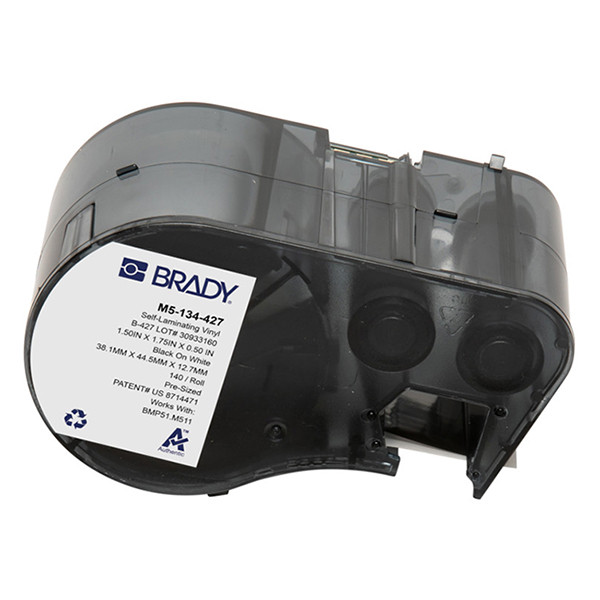 Brady M5-134-427 black on white/transparent laminated vinyl labels, 38.1mm x 44.45mm x 12.7mm (original Brady) M5-134-427 148136 - 1