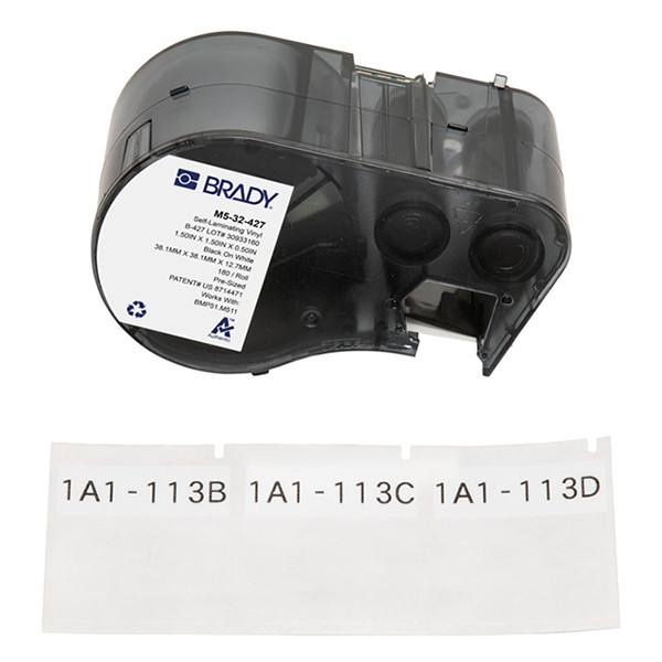 Brady M5-32-427 laminated vinyl labels, 38.1mm x 38.1mm x 12.7mm (original Brady) M5-32-427 146297 - 1