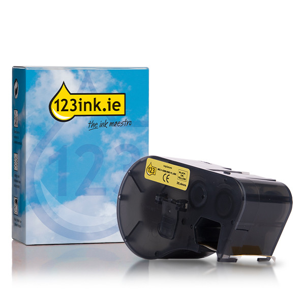 Brady MC1-1000-595-YL-BK black on yellow vinyl tape, 25.4mm x 7.62m (123ink version) 147091 - 1