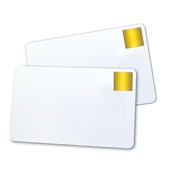 Brady Magicard CR80 white PVC cards with gold HoloPatch seal (500-pack) 322002 145003 - 1
