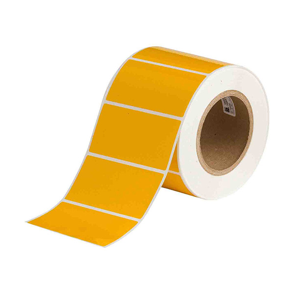 Brady THT-55-423-1-YL yellow glossy polyester label, 101.6mm x 50.8mm (original Brady) THT-55-423-1-YL 147654 - 1