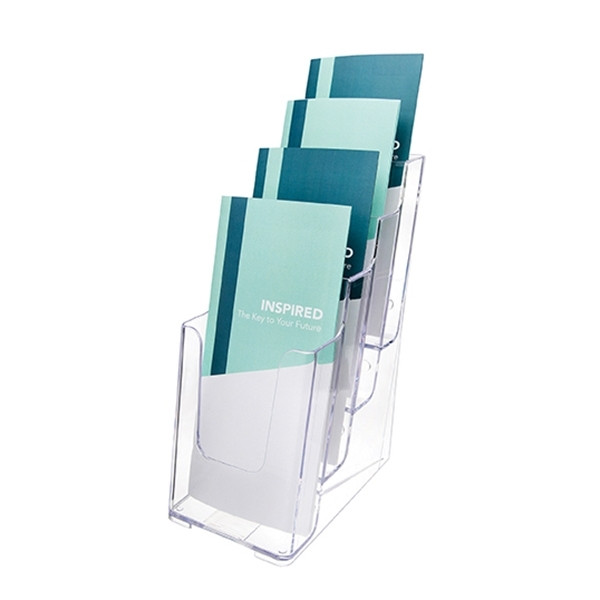 Brochure holder (1/3 A4) | 4 compartments | Deflecto 400503 - 1