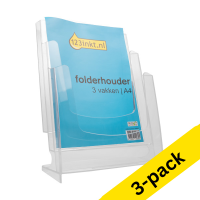 Brochure holder (A4) | 3 compartments | 123ink | 3-pack