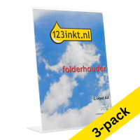 Brochure holder (A4) | L-foot | 123ink | 3-pack