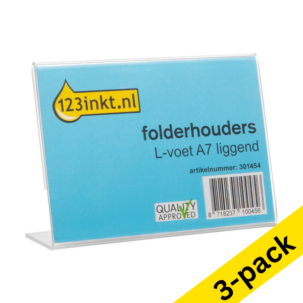 Brochure holder (A7) | L-foot landscape | 123ink | 3-pack 301567 - 1