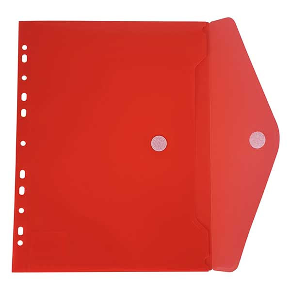 Bronyl transparent red A4 document envelope with perforated edge 99303 402838 - 2