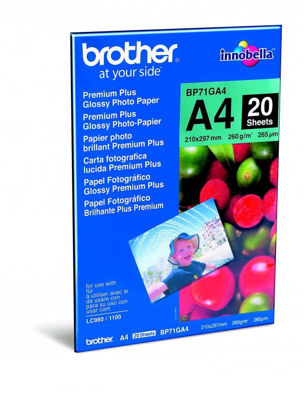 Brother BP71GA4 260g Premium Plus Glossy A4 photo paper (20 sheets) BP71GA4 063512 - 1