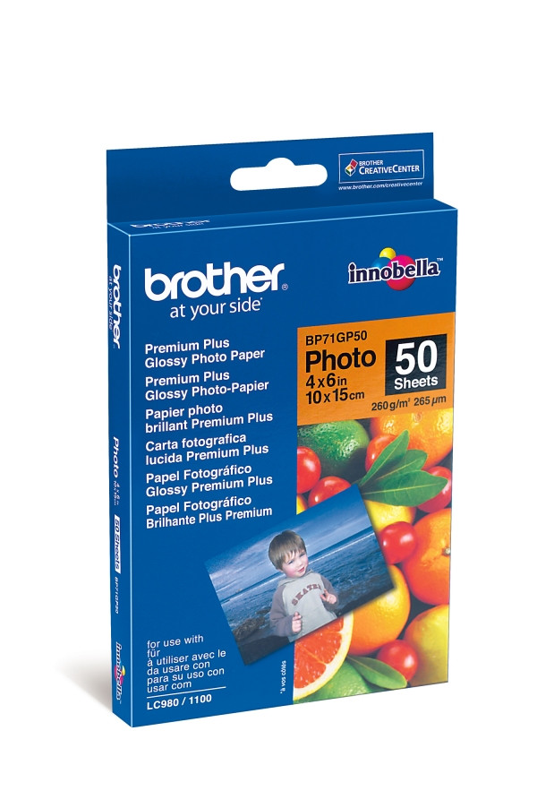 Brother BP71GP50 260g Premium Plus Glossy 10x15 photo paper (50 sheets) BP71GP50 063504 - 1