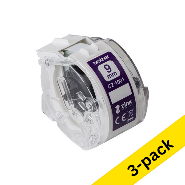 Brother CZ-1001 labels, 9mm wide (original Brother) | 3-pack 080992 - 1