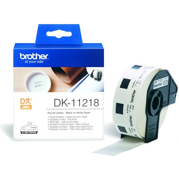 Brother DK-11218 white round label (original Brother) DK11218 080718 - 1
