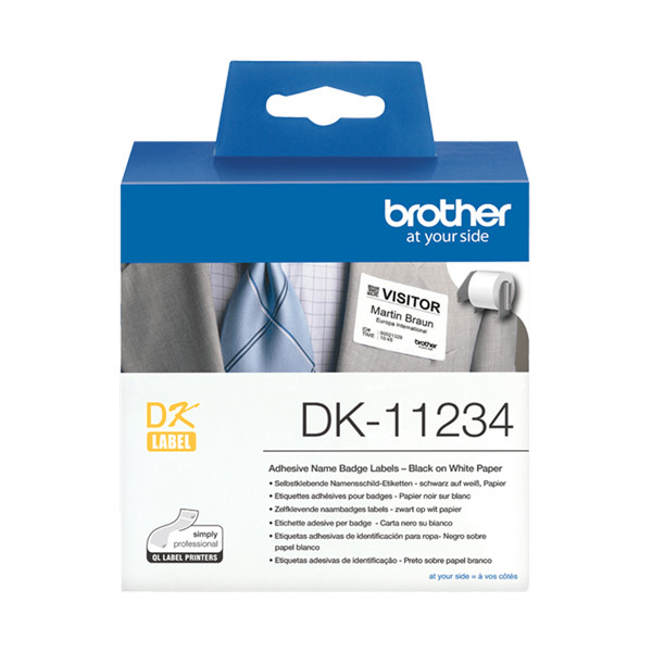 Brother DK-11234 black on white self-adhesive name badge labels (original Brother) 350552 - 1