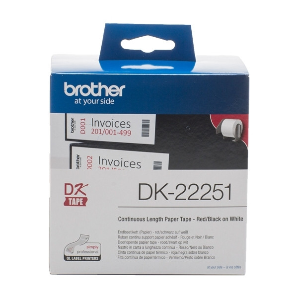 Brother DK-22251 red/black on white continuous paper tape (original Brother) DK-22251 080776 - 1
