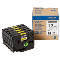 Brother HGe-631V5 high-resolution black on yellow tape 12mm, 5-pack (original Brother) HGe631V5 080918