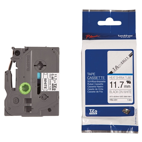 Brother HSe-231 black on white heat-shrink tape, 12mm (original Brother) HSE231 088886 - 1