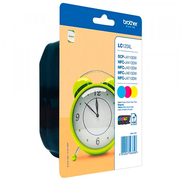 Brother LC-125XLRBWBP C/M/Y ink cartridge 3-pack (original Brother) LC-125XLRBWBP LC125XLRBWBPDR 029111 - 1